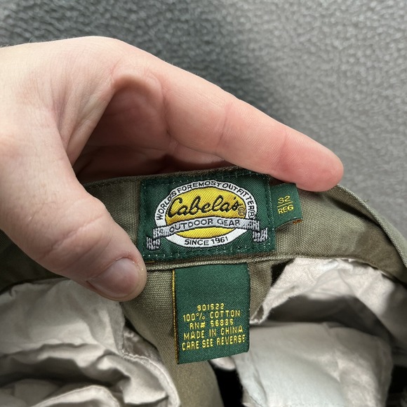 Cabelas Pants Mens 32 Green Convertible Cargo Workwear Outdoors Camping Hiking - Picture 6 of 7